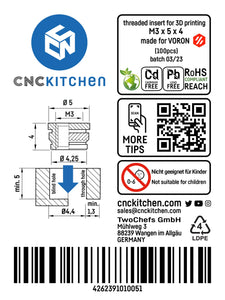 CNC Kitchen Official Threaded Inserts