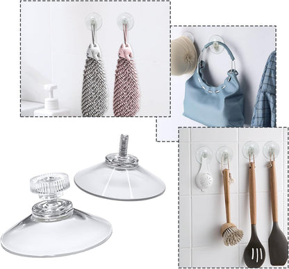 2 Pack Suction Cups,40mm/1.61'' Suction Cup with M4 Screw Clear PVC Sucker Pads Extra Strong Sucker Suction Cup Glass Suction Holder with Screw Nut