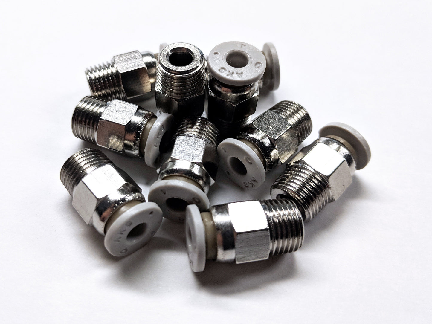 Capricorn 4 Pack PC4-01 NPT (1/8in) Straight-Thru Fittings - For 1.75mm Bowden Tubing