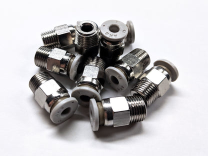 Capricorn 4 Pack PC4-01 NPT (1/8in) Straight-Thru Fittings - For 1.75mm Bowden Tubing