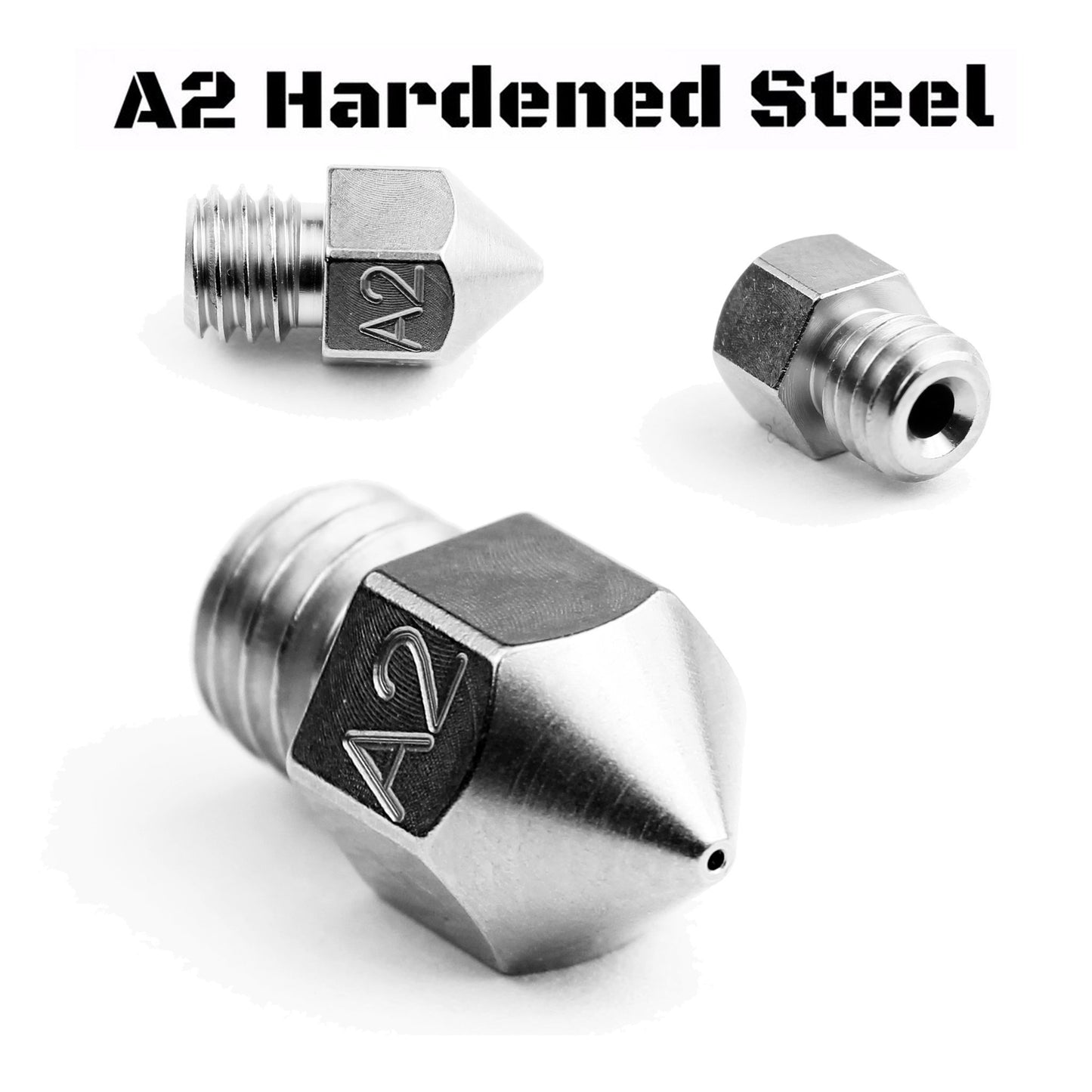Micro-Swiss Plated A2 Tool Steel Wear Resistant Nozzle for MK8 Hotend (Creality CR10, Tevo Tornado, MakerBot)